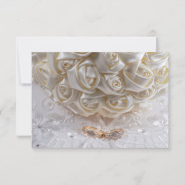 7060-Brollopsbukett med vigselsringar Inbjudningar