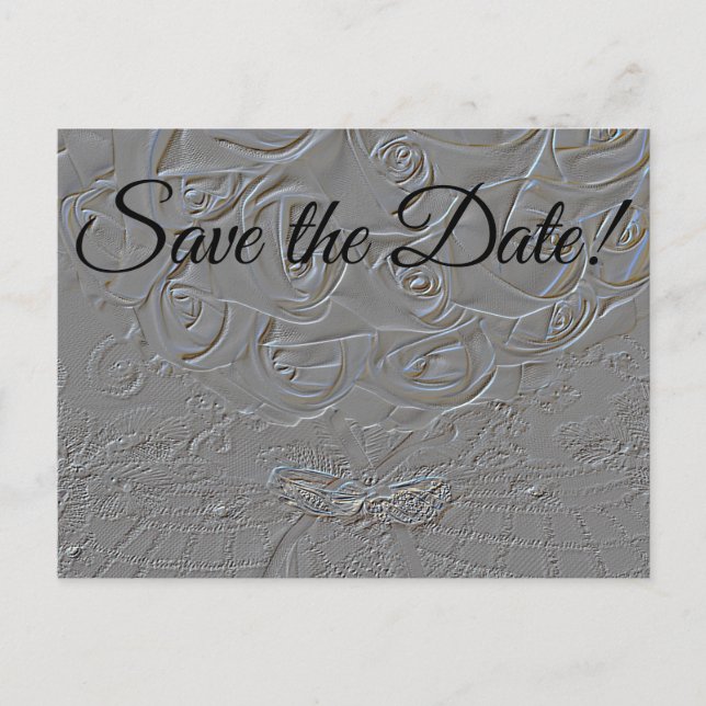 7060-E-Embossed Bouquet & Ringar Vykort (Framsida)