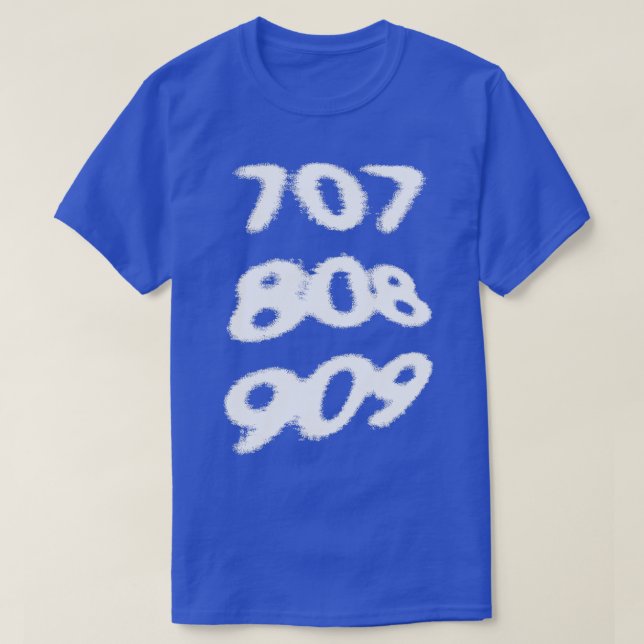 707 808 909 Glitch Aesthetic Design T Shirt (Design framsida)