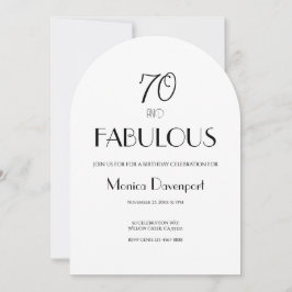 70 and Fabulous Seventy Birthday Invitation Inbjudningar