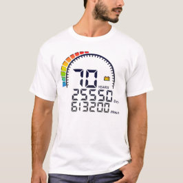 70 ans years compteur anniversaire days hours vite t shirt