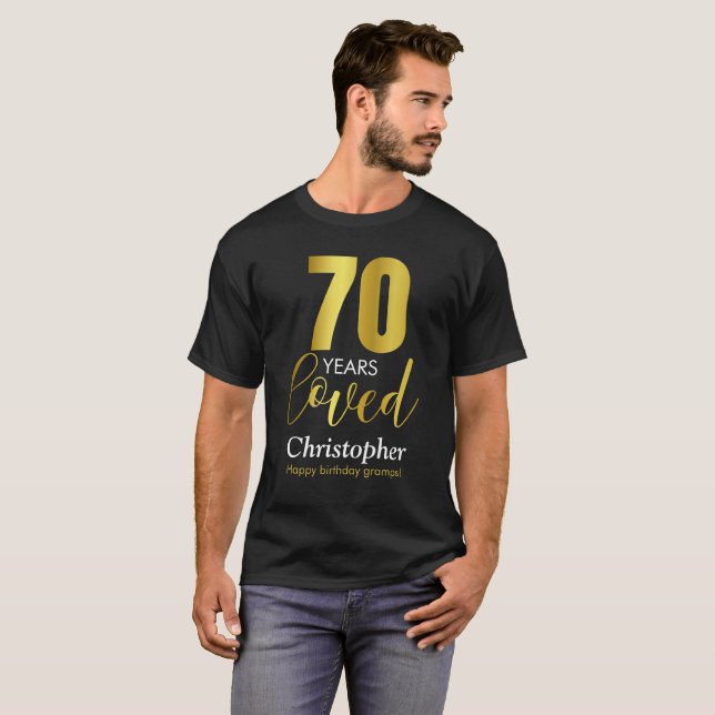 70 ÅR, 70:e födelsedagen T Shirt (Hel framsida)