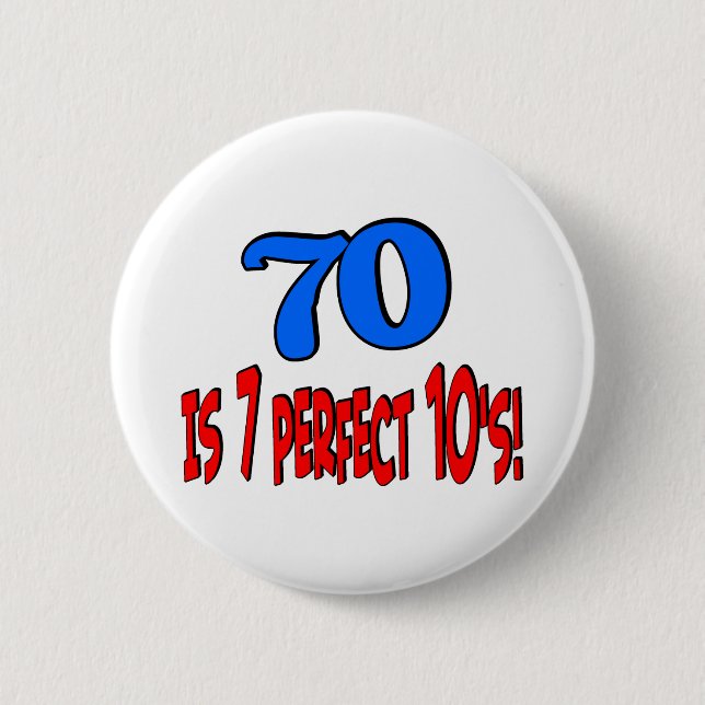 70 är 7 perfekt 10's (BLUE) Knapp (Framsida)
