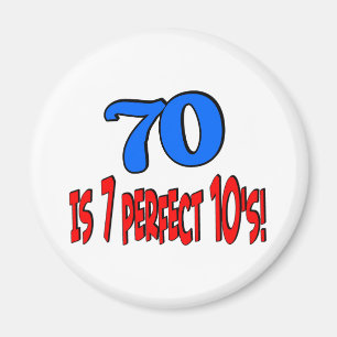 70 är 7 perfekta 10's (BLÅTT) Magnet