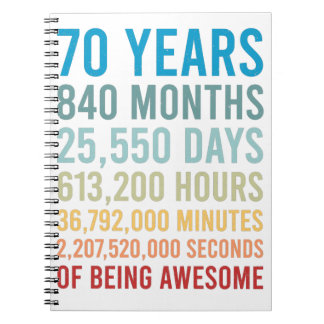 70 år, 840 månader, 2 5550 dagar, Fantastisk födel Anteckningsbok