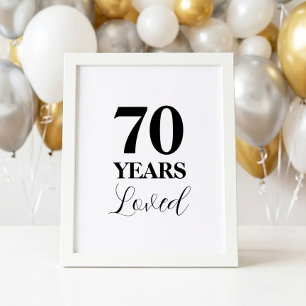 70 år älskad 70-årsfirande skylt