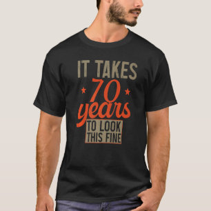 70 år gamla 70 år för manar och kvinnor t shirt