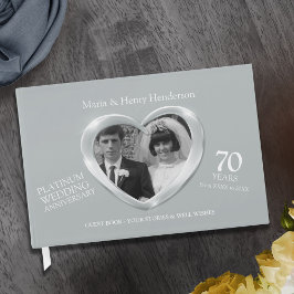 70 år gamla fotohjärtan från platinum bröllop gästböcker