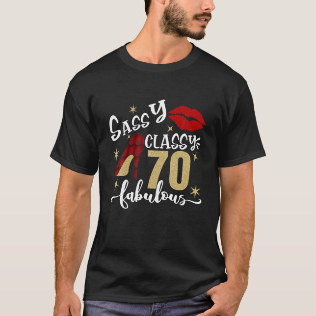 70 år gamla gåvor, kassaklasser 70 och bakverk t shirt (Framsida)