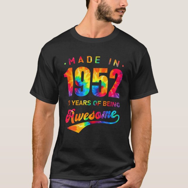 70 år gammal 70:e födelsedag Dag Made 1952 Manar W T Shirt (Framsida)