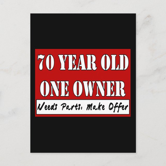 70 år gammal, en ägare - behöver reservdelar, erbj vykort (Framsida)