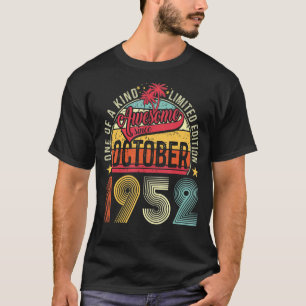 70 år gammal Fantastisk oktober 1952 70:e födelsed T Shirt