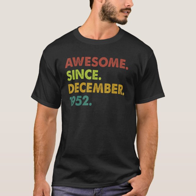 70 år gammal Fantastisk sedan december 1952 70:e f T Shirt (Framsida)