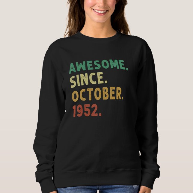 70 år gammal Fantastisk sedan oktober 1952 70:e fö T Shirt (Framsida)