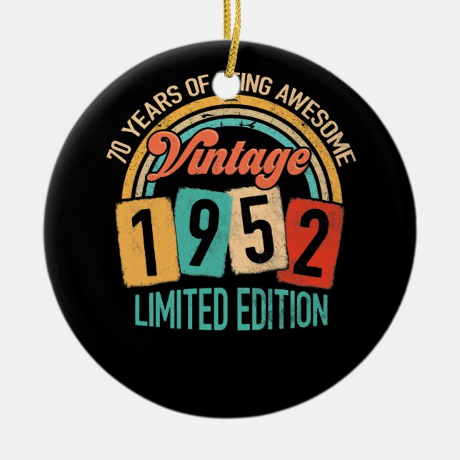 70 år gammal i Fantastisk 1952 70:e födelsedagen Julgransprydnad Keramik (Framsidan)