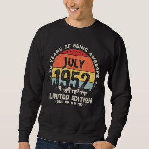 70 år gammal juli 1952 70:e födelsedagen lång ärmad tröja