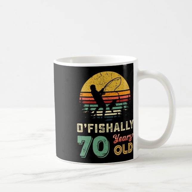 70 år gammal sjuttio farfar Fisk 70:e födelsedagen Kaffemugg (Höger)