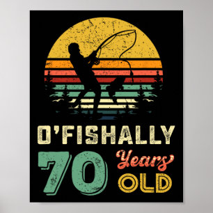 70 år gammal sjuttio farfar Fisk 70:e födelsedagen Poster