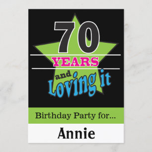 70 år och Loving! 70:e födelsedagen Inbjudningar