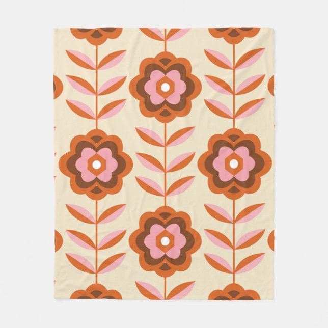 70 är Retro Seamless Mönster. 60- och 70-årsjubile Fleecefilt (Framsidan)