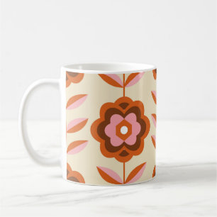 70 är Retro Seamless Mönster. 60- och 70-årsjubile Kaffemugg