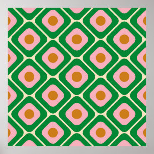 70 är Retro Seamless Mönster. 60- och 70-årsjubile Poster