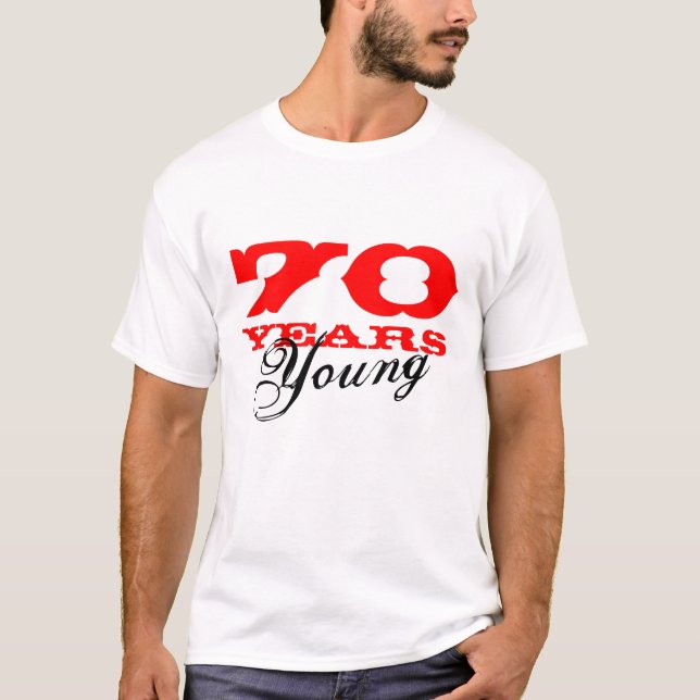 70 år ung utslagsplatsskjorta för den 70th tee (Framsida)