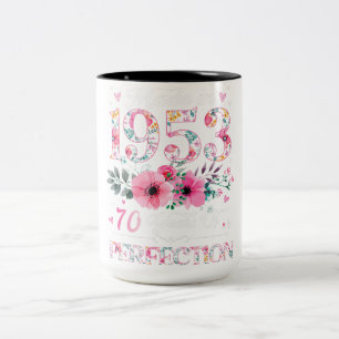 70-årig gåva 1953 Blommigt 70:e födelsedagsgåva Två-Tonad Mugg