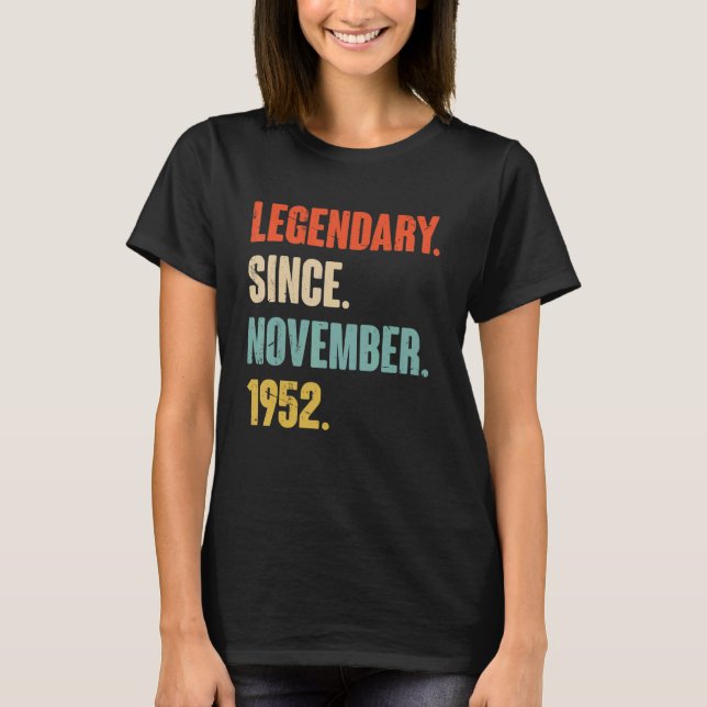 70-åriga 70-årsjubileum sedan november t shirt (Framsida)