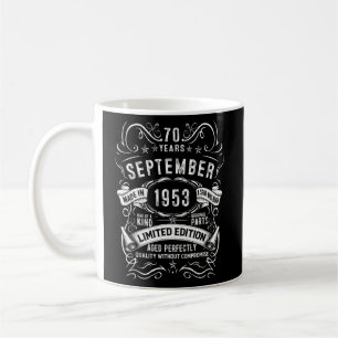 70-åriga 70:e födelsedagskalendern födda i sept kaffemugg
