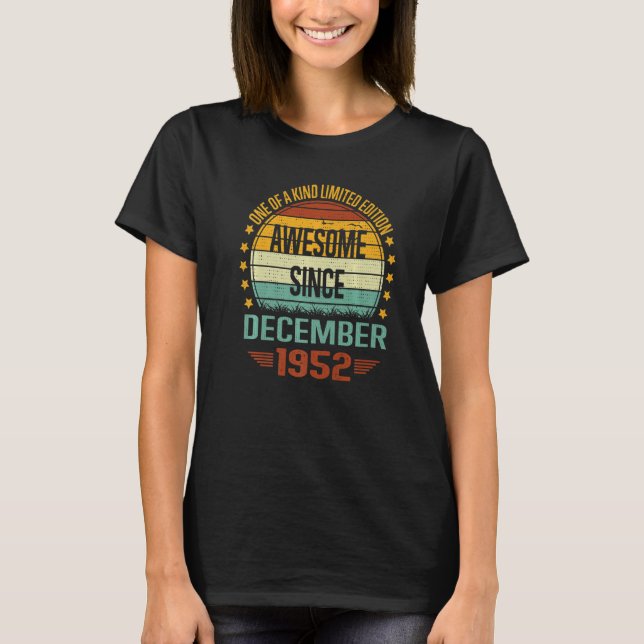 70-åriga Fantastisk sedan december 1952 70:e fågel T Shirt (Framsida)