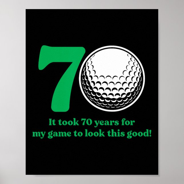 70-åriga Golfer Golfing Golfing 70:e födelsedagen Poster (Framsidan)