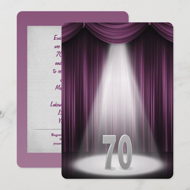 70-års bröllopsdag inbjudningar (Fram/baksida)