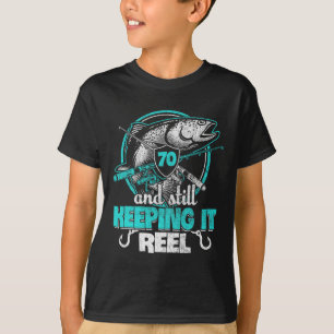 70-års fiske Rolig födelsedags skjorta Fiskare Kee T Shirt