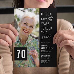 70-års födelsedags fotofest inbjudan