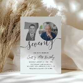 70-års födelsedagsinbjudan Två Foto Vuxen Födelsed Inbjudningar