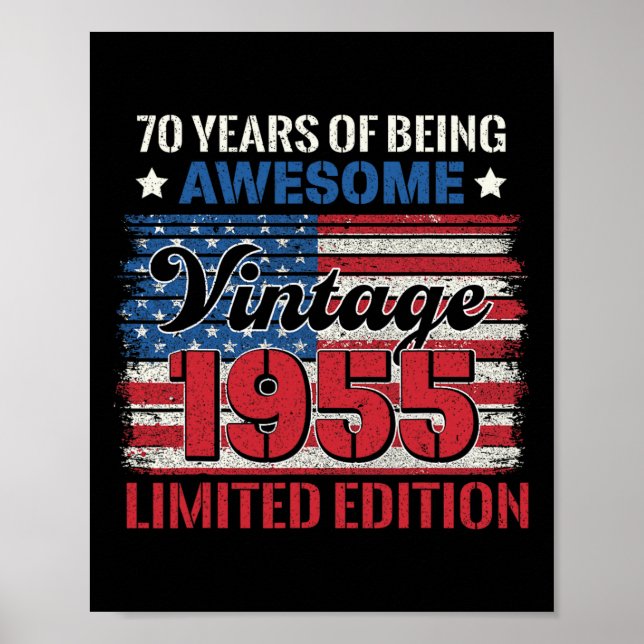 70 års gamla gåvor 70:e födelsedagen Amerikanska F Poster (Framsidan)