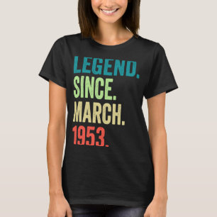 70 års gammal Vintage mars 1953 70:e födelsedagen  T Shirt