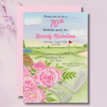 70-års golf födelsedagsfest Peonies På golfbanan