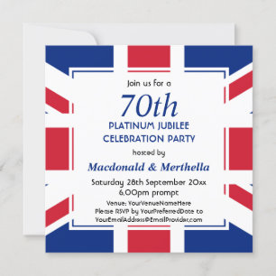 70-års Jubileum UNION JACK Inbjudningar