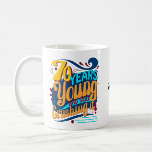 70 års ung krockar fortfarande, 70 Retro Kaffemugg