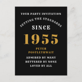 70-årsdag 1955 Svart Guld Vykort