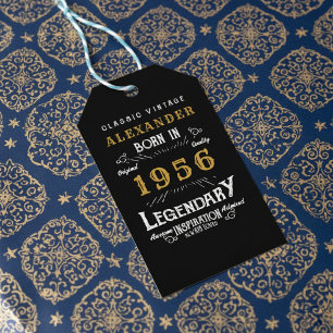 70-årsdag 1956 Lägg till namn Legend Svart Guld Presentetikett