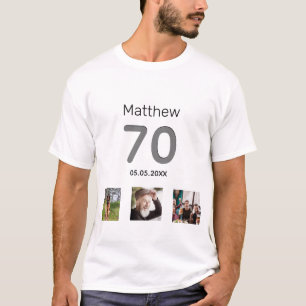 70-årsdag anpassningsbar fotomonogramkille t shirt