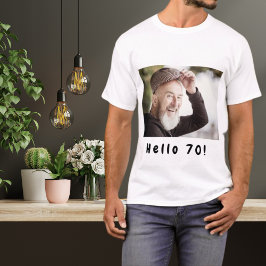 70-årsdag anpassningsbar hej 70 killar manar t shirt