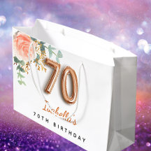 70-årsdag blommigt ro guld eucalyptus födelsedag
