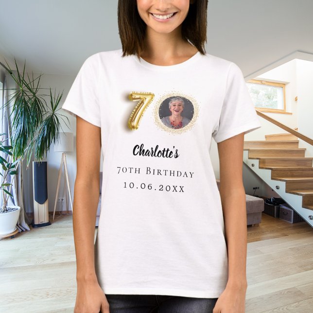 70-årsdag, foto av guld t shirt (Skapare uppladdad)