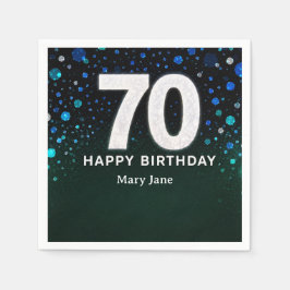 70-årsdag grön ton pappersservett