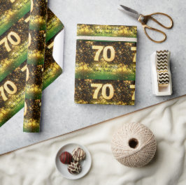 70-årsdag Guldglitter Presentpapper
