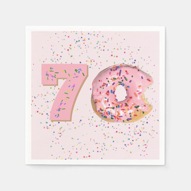 70-årsdag Rosa Munk Nappar Pappersservett (Framsidan)